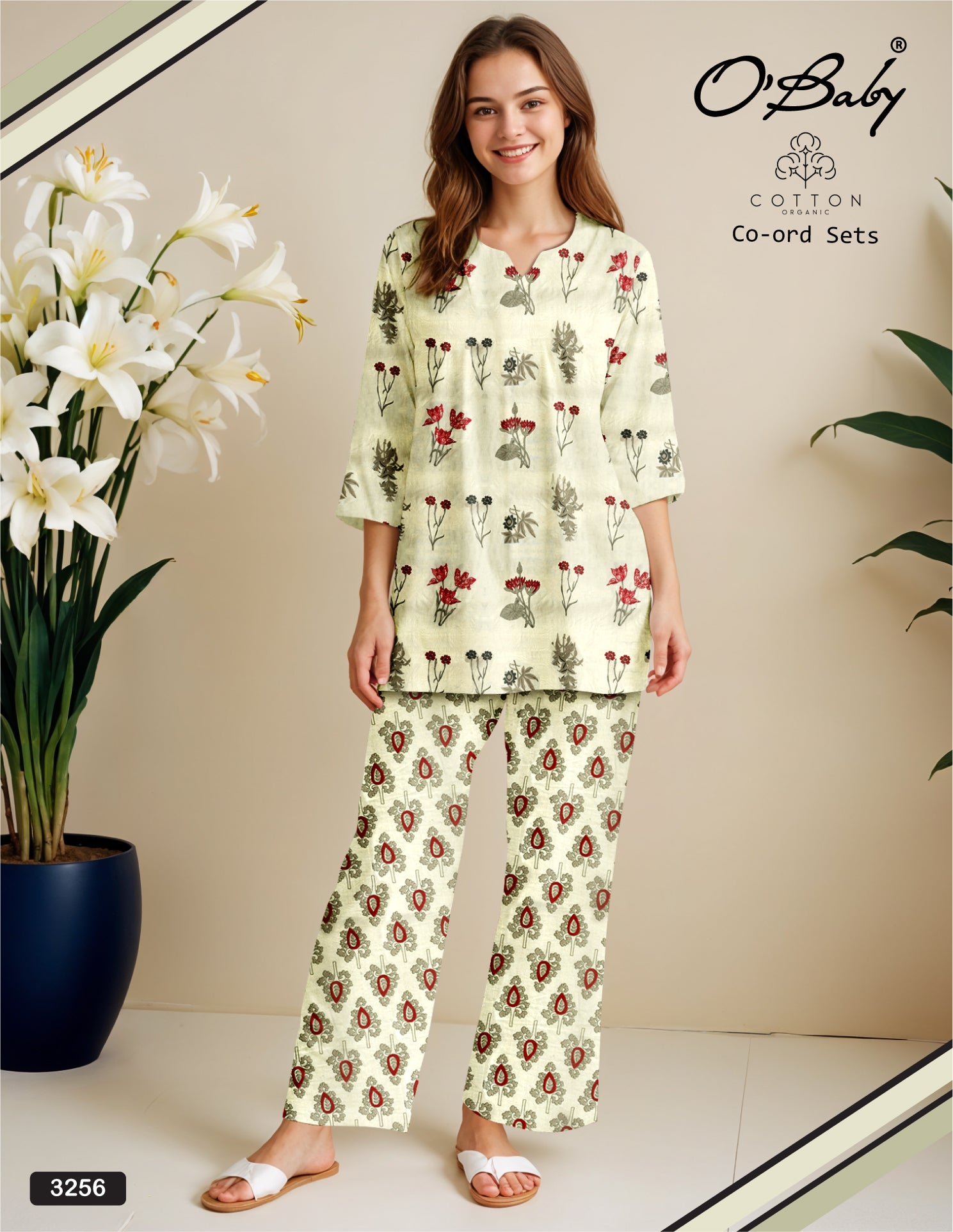 Ivory Bloom Cotton Co-ord Set