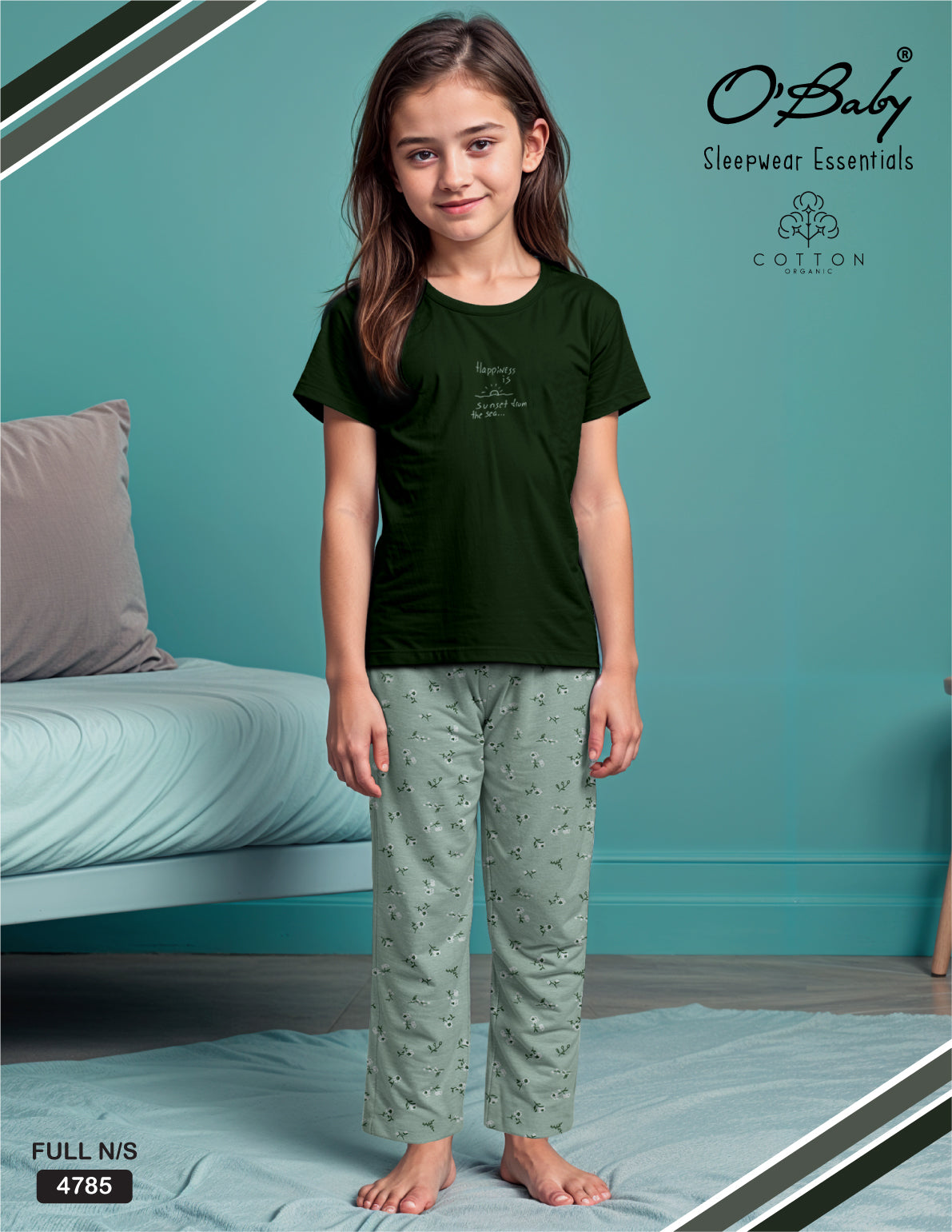 Forest Calm Kids Cotton Night Suit