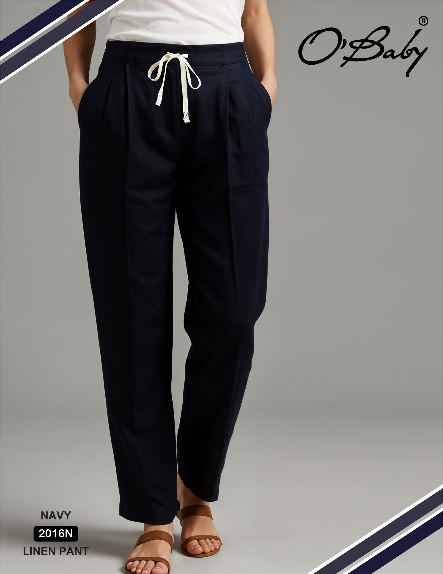 Navy Colour Linen Pant