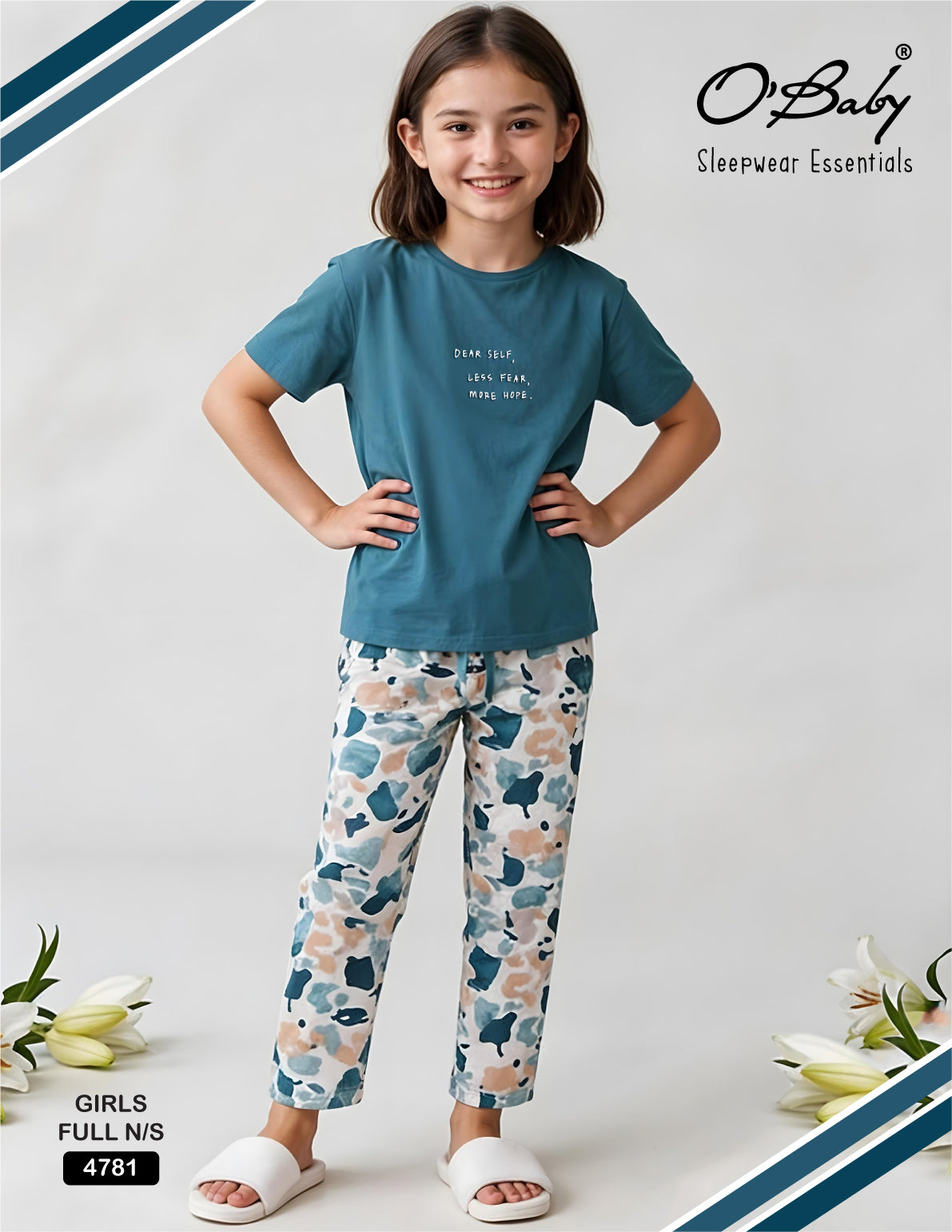 Blue colour girls night suit